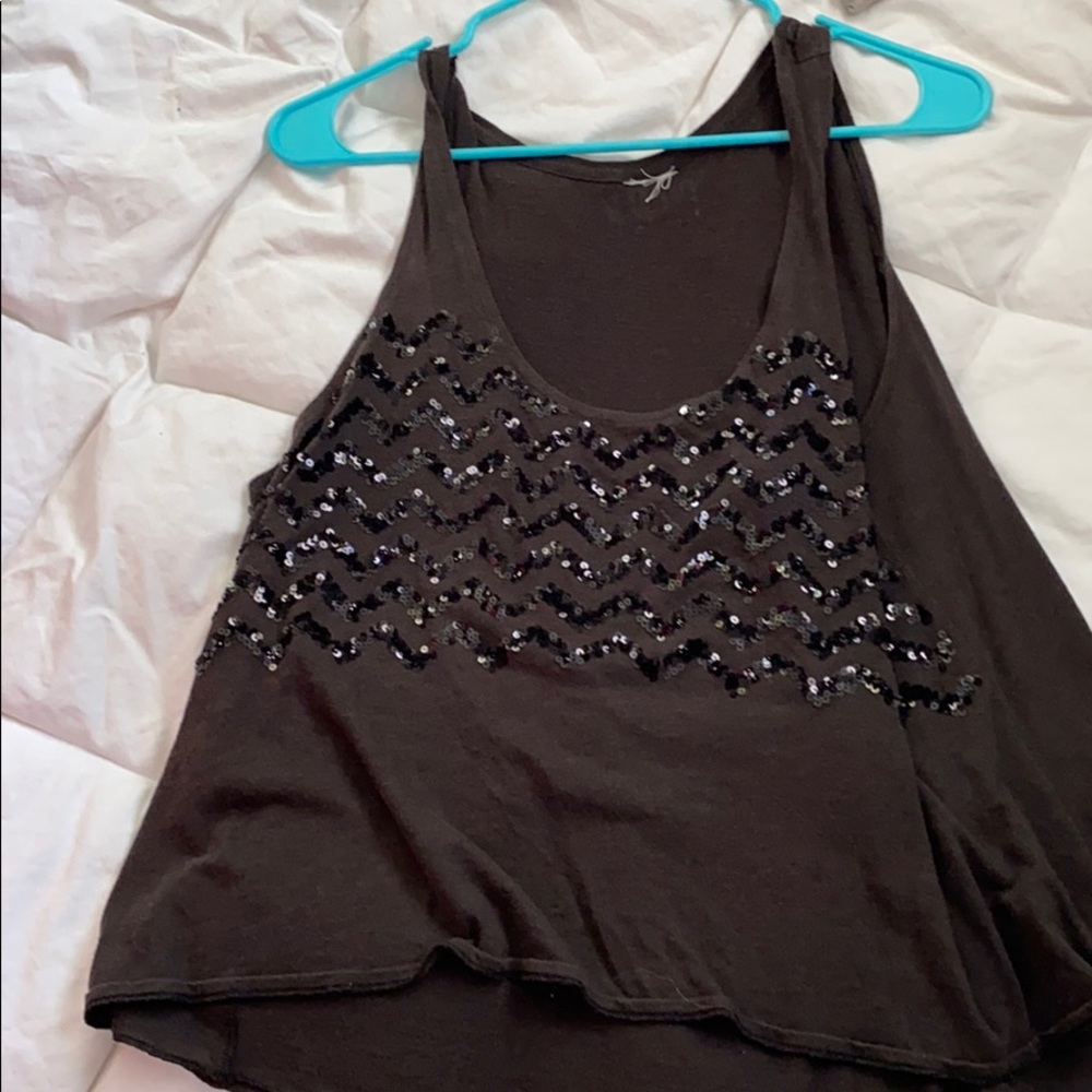 Pink sequin tank